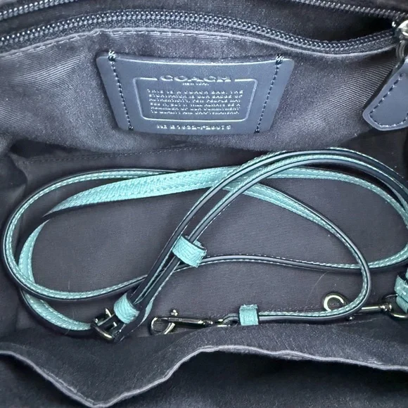 Coach Mini Bennett Satchel with Crossbody Strap, Blue/Teal EUC - Picture 8 of 8